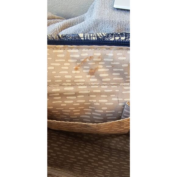 Sakroots Metro Tote Purse Coated Canvas Handbag Owl Charm Canvas Blue Desert - Picture 9 of 14